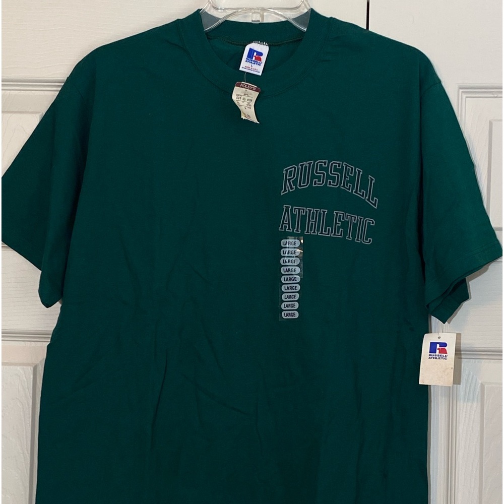 Vintage 90’s NWT Austin Green T-Shirt Large Russell Athletic Made USA Men